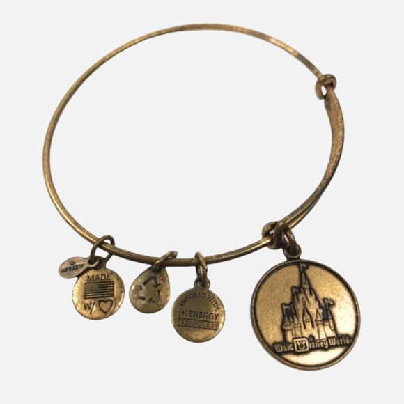 Alex and Ani Walt Disney World Bracelet Cinderella’s Castle Gold Bangle - Picture 1 of 11